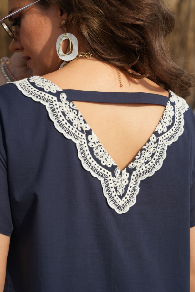 Платье Vittoria Queen 20583 темно_синий-молочный - фото 5