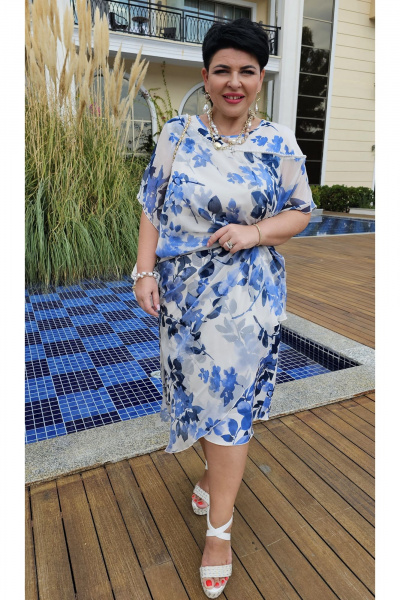 Платье Vittoria Queen 20893 цветы_голубой_белый - фото 7