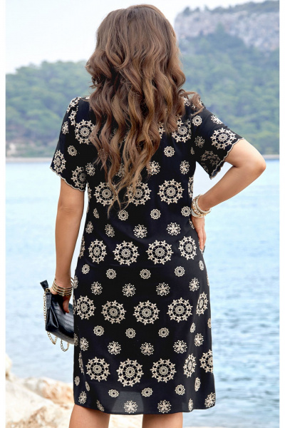 Платье Vittoria Queen 21163 бежевый_черный - фото 2