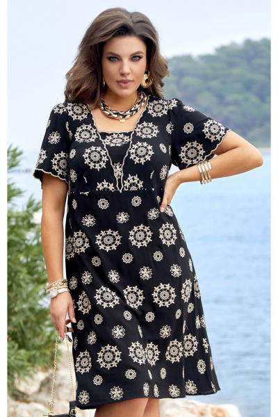 Платье Vittoria Queen 21163 бежевый_черный - фото 1