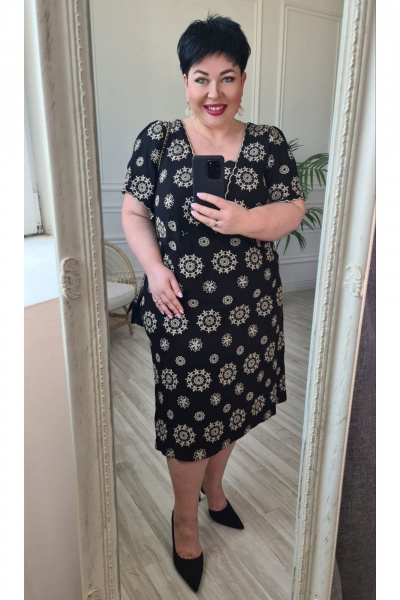 Платье Vittoria Queen 21163 бежевый_черный - фото 5