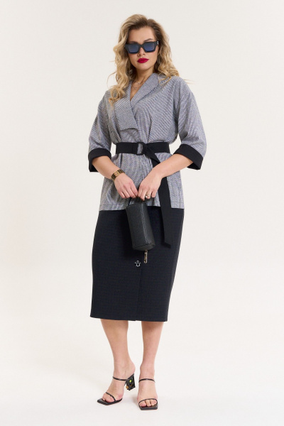 Жакет, юбка Anastasia 1079 мелкая_клетка/черный - фото 5