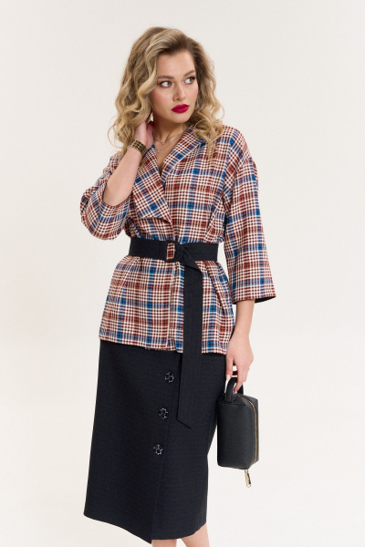 Жакет, юбка Anastasia 1080 марсало/графит - фото 6