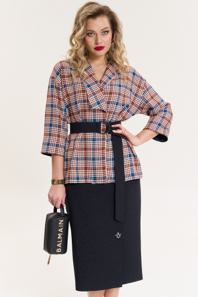 Жакет, юбка Anastasia 1080 марсало/графит - фото 4