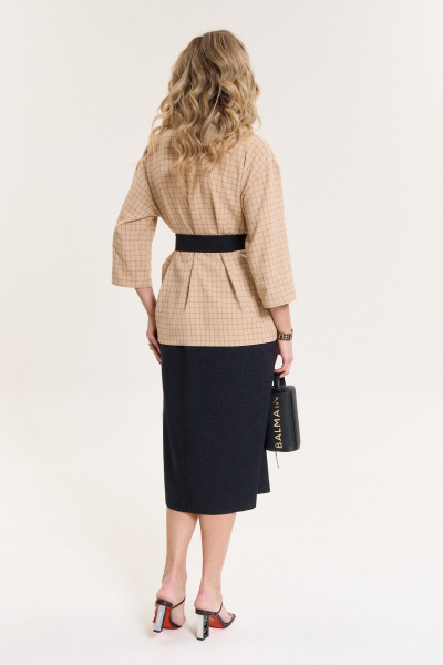 Жакет, юбка Anastasia 1081 песочный/черный - фото 7
