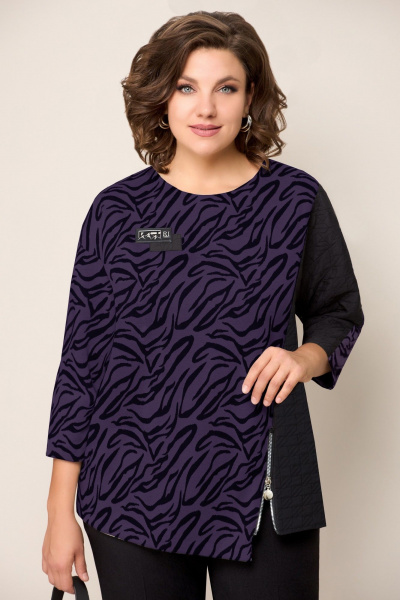 Брюки, джемпер VOLNA 1323 черно-фиолетовый - фото 2