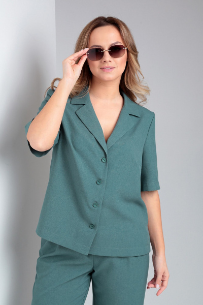 Брюки, жакет Liona Style 857 изумруд - фото 5