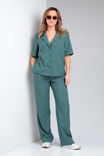 Брюки, жакет Liona Style 857 изумруд - фото 4