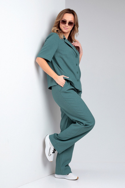 Брюки, жакет Liona Style 857 изумруд - фото 3