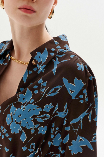 Платье Lokka 1329 коричневый_голубой - фото 8