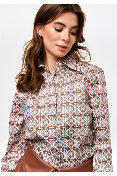 Рубашка KaVaRi 4004 беж_узор - фото 6