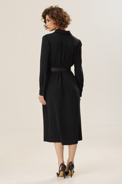 Платье из итальянского крепа с втачными рукавами и вышивкой NiV NiV fashion 2458 черный - фото 9