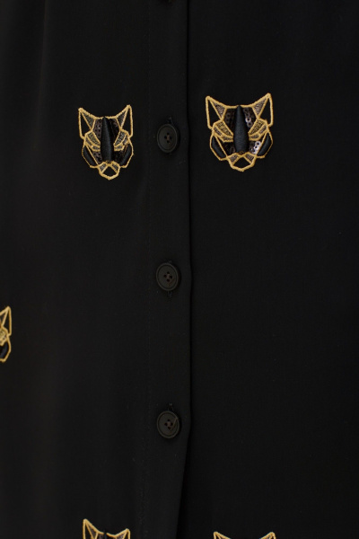 Платье из итальянского крепа с втачными рукавами и вышивкой NiV NiV fashion 2458 черный - фото 8