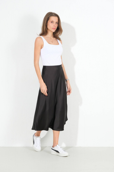 Классический белый топ с коротким рукавом из хлопка и трикотажа Luitui R5065 белый - фото 2