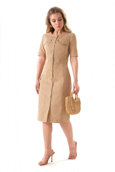 Платье Galean Style 926 песочный - фото 3