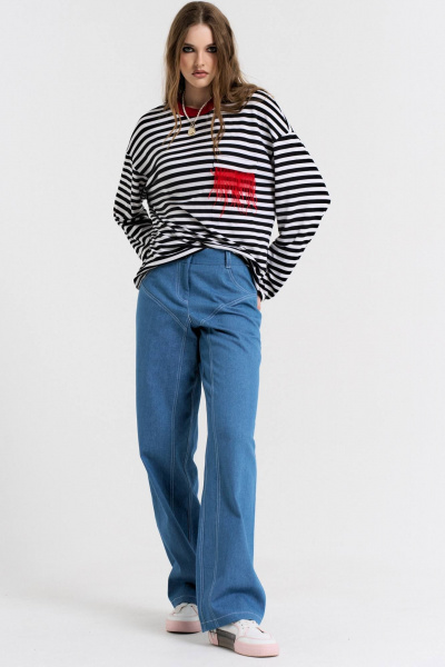 Трикотажный джемпер из ткани с универсальным дизайном MilMil 1070-3R Брайтон/красный - фото 3