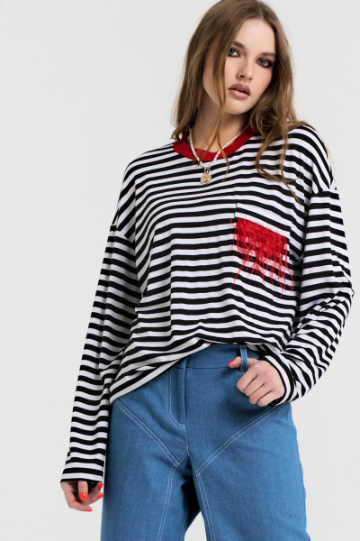 Трикотажный джемпер из ткани с универсальным дизайном MilMil 1070-3R Брайтон/красный - фото 2