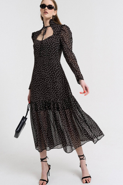 Платье, пояс MilMil 1099-2 Дели/горох_чб - фото 2