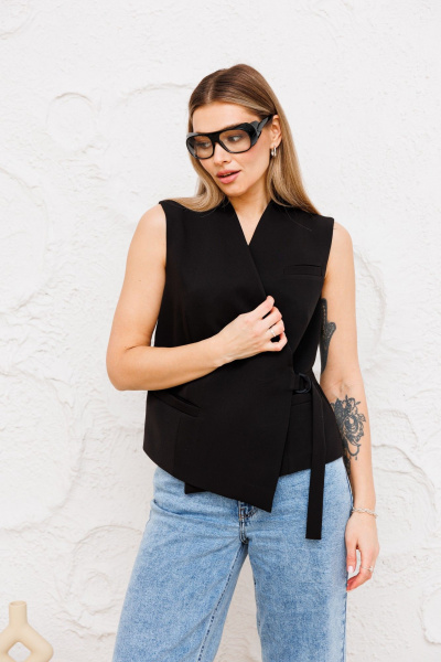 Жилет на запах деловой и повседневный из текстиля Ambera Style 1080 - фото 6