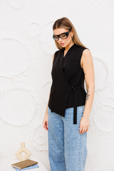 Жилет на запах деловой и повседневный из текстиля Ambera Style 1080 - фото 4