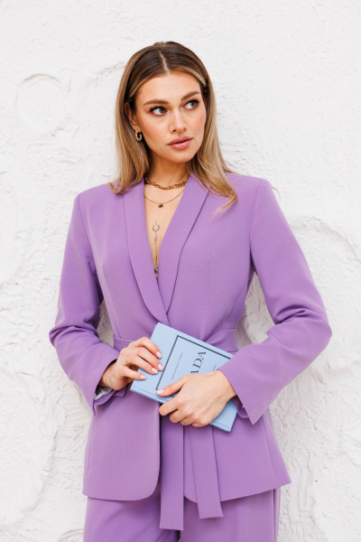 Костюм двухпредметный из текстиля, жакет и брюки Ambera Style 2041 - фото 4