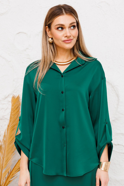 Рубашка Ambera Style 1066и изумруд - фото 6
