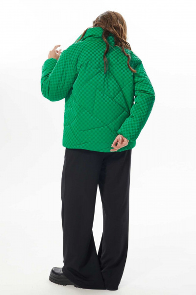 Утепленная демисезонная куртка лаке с застежкой на кнопки Mislana 724 зеленый - фото 11