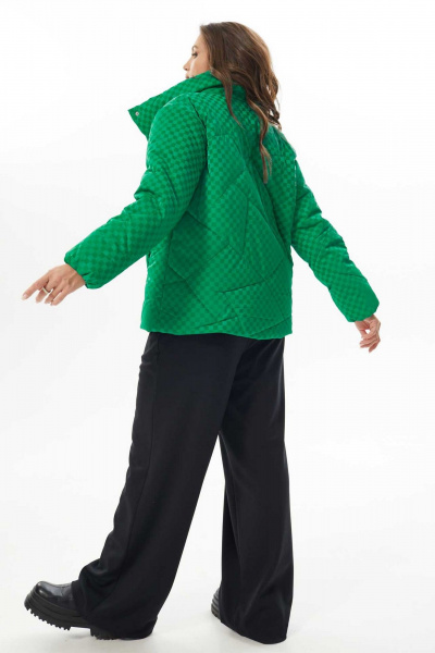 Утепленная демисезонная куртка лаке с застежкой на кнопки Mislana 724 зеленый - фото 9