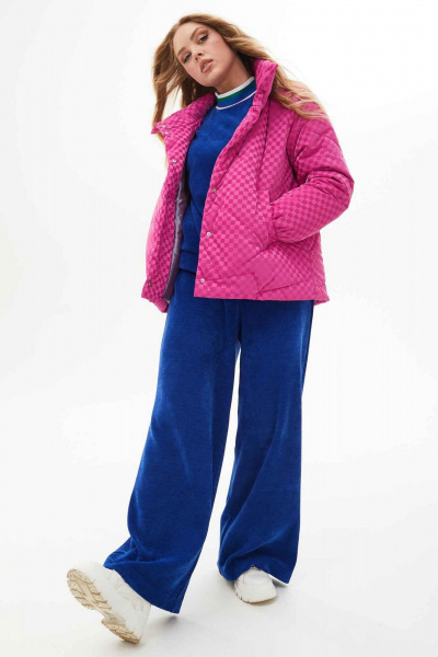 Розовая утепленная демисезонная куртка лаке с прорезными карманами Mislana 724 розовый - фото 4