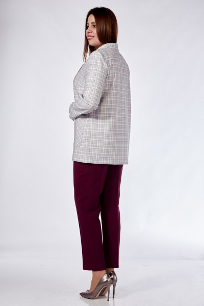 Брюки, жакет, футболка Милора-стиль 1198 бордовые_брюки - фото 2
