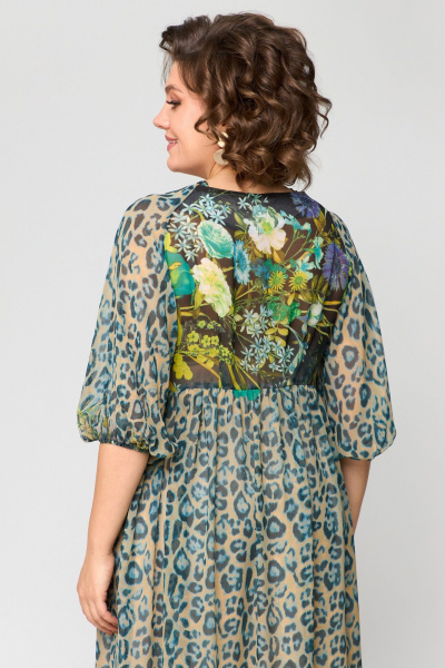 Платье ANASTASIA MAK 1150 бирюзовый_мультиколор - фото 9