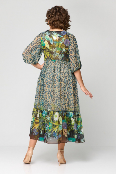 Платье ANASTASIA MAK 1150 бирюзовый_мультиколор - фото 6