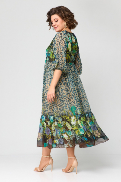 Платье ANASTASIA MAK 1150 бирюзовый_мультиколор - фото 5