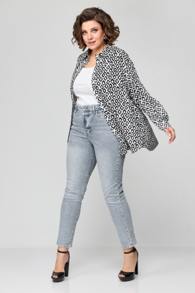 Блуза ANASTASIA MAK 1165 молочно-черный - фото 4