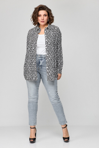 Блуза ANASTASIA MAK 1165 молочно-черный - фото 3