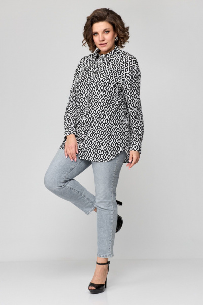 Блуза ANASTASIA MAK 1165 молочно-черный - фото 1