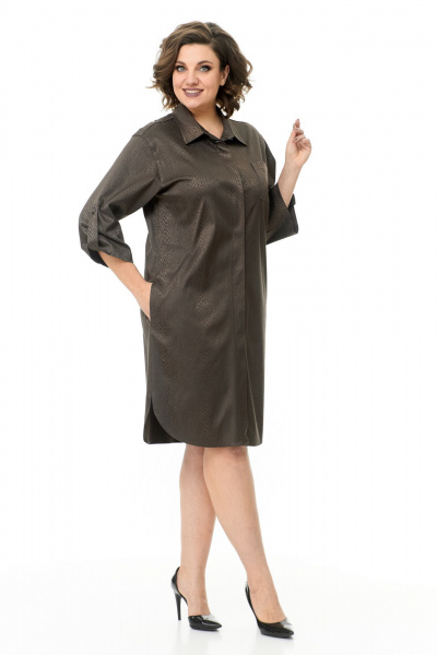 Платье Abbi 1025 коричневый_принт - фото 3