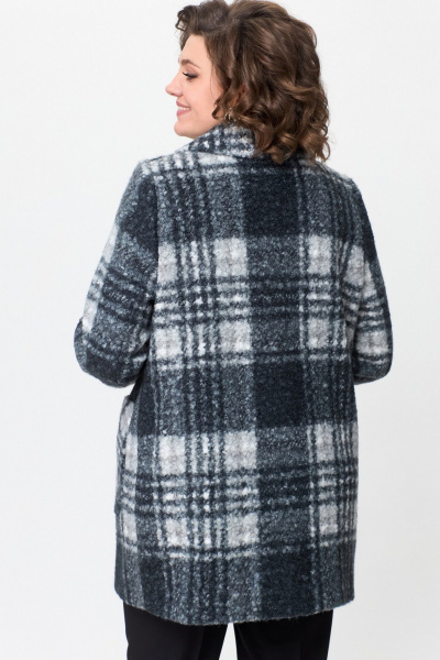 Демисезонное полупальто с капюшоном из пальтовой ткани БелЭльСтиль 825-1 88 22 клетка - фото 5