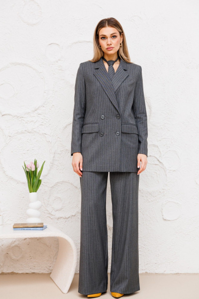 Костюм трёхпредметный из текстиля, жакет брюки и галстук Amberа Style 2058 - фото 2