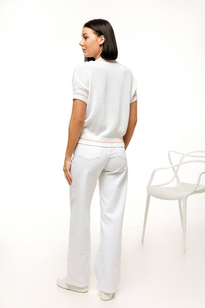 Джемпер Romgil РВ0083-ХЛ2 белый,розовый_персик - фото 8