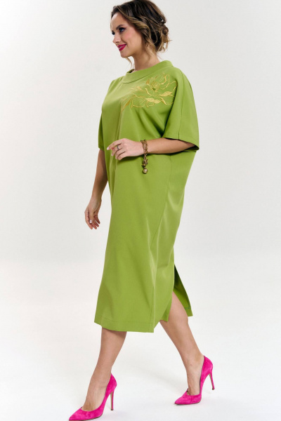 Элегантное платье летучая мышь с вышивкой и романтичным стилем SOVA 11223 - фото 5