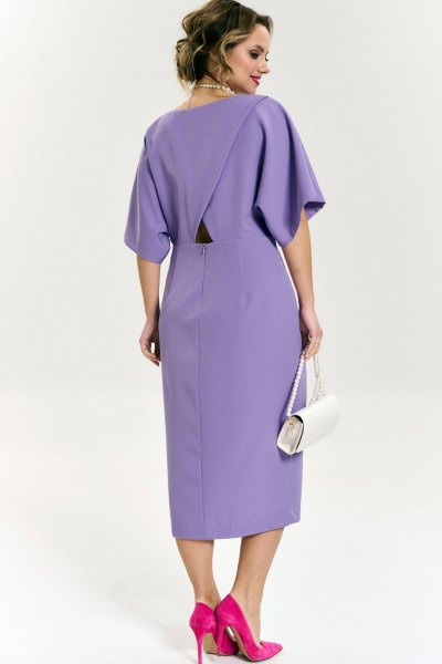 Платье свободное с разрезом и запахом спиной, Лето SOVA 11222 лаванда - фото 6
