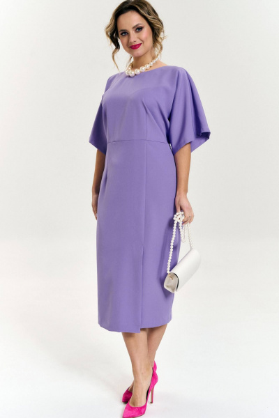 Платье свободное с разрезом и запахом спиной, Лето SOVA 11222 лаванда - фото 4