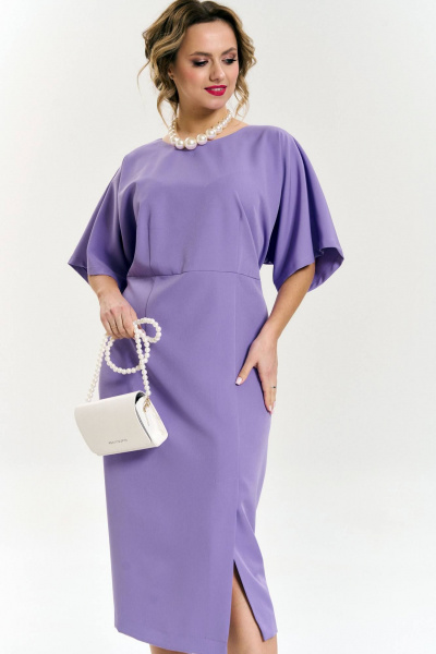 Платье свободное с разрезом и запахом спиной, Лето SOVA 11222 лаванда - фото 3