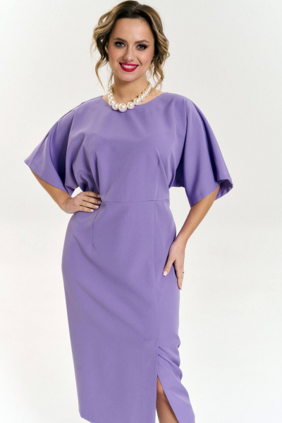 Платье свободное с разрезом и запахом спиной, Лето SOVA 11222 лаванда - фото 1