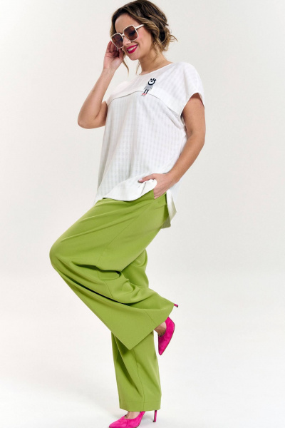 Комплект из блузона и брюк палаццо для офиса и повседневной носки SOVA 11219 - фото 4