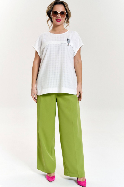 Комплект из блузона и брюк палаццо для офиса и повседневной носки SOVA 11219 - фото 2