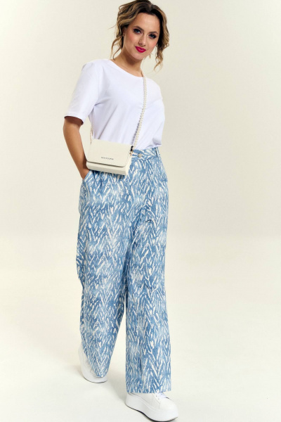 Палаццо брюки из тонкого джинса с карманами SOVA 11218 - фото 3