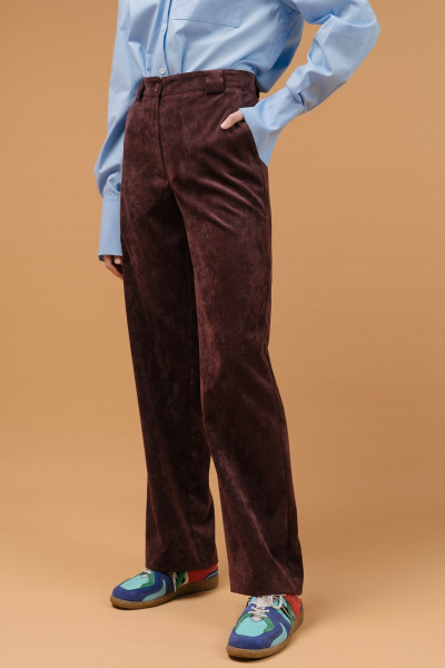 Брюки JRSy 2406 коричнево-вишневый - фото 2