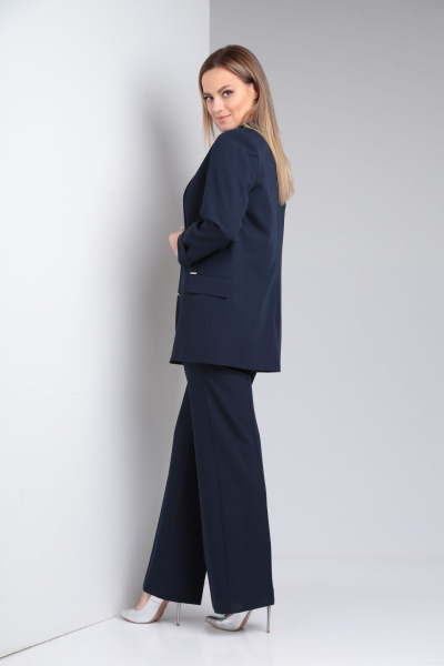 Блуза, брюки, жакет Lady Line 567 синий-белый - фото 7